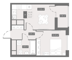 1 ккв № 305 Корп.: 8 , Секция 6  в ЖК UP-квартал Новый Московский