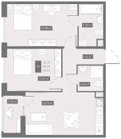 3 ккв (Евро) № 261 Корп.: 8 , Секция 6  в ЖК UP-квартал Новый Московский