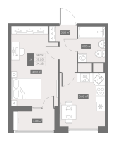 1 ккв № 107 Корп.: 10 , Секция 2  в ЖК UP-квартал Новый Московский