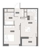 1 ккв № 18 Корп.: 10 , Секция 1  в ЖК UP-квартал Новый Московский