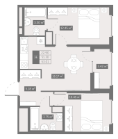 2 ккв № 296 Корп.: 4 , Секция 3  в ЖК UP-квартал Новый Московский