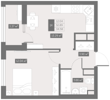 1 ккв № 338 Корп.: 6 , Секция 6  в ЖК UP-квартал Новый Московский