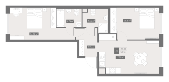3 ккв (Евро) № 142 Корп.: 7 , Секция 3  в ЖК UP-квартал Новый Московский