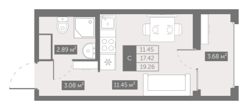 Студия № 320 Корп.: 4 , Секция 3  в ЖК UP-квартал Новый Московский