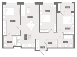 3 ккв № 279 Корп.: В , Секция 5  в ЖК UP-квартал 