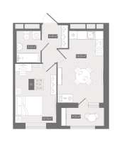 2 ккв (Евро) № 10 Корп.: Б , Секция 1  в ЖК UP-квартал 