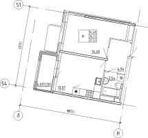 1 ккв № 134 Корп.: Б , Секция 2  в ЖК UP-квартал 