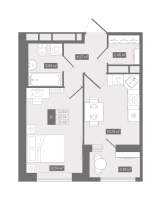 1 ккв № 9 Корп.: Б , Секция 1  в ЖК UP-квартал 