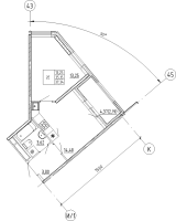 1 ккв № 223 Корп.: Б , Секция 2  в ЖК UP-квартал 