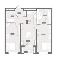 3 ккв (Евро) № 411 Корп.: А , Секция 3  в ЖК UP-квартал 