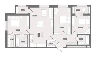 4 ккв (Евро) № 79 Корп.: Б , Секция 1  в ЖК UP-квартал 