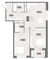 3 ккв (Евро) № 509 Корп.: А , Секция 4  в ЖК UP-квартал 