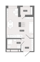 Студия № 5 Корп.: Б , Секция 1  в ЖК UP-квартал 