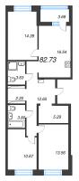 4 ккв (Евро) № 180 Корп.: 1 , Секция 2  в ЖК Ultra City 3.0