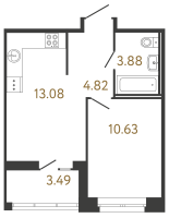 1 ккв № 35 Корп.: 1 , Секция 1  в ЖК Ultra City 3.0