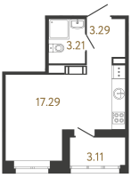 Студия № 27 Корп.: 1 , Секция 1  в ЖК Ultra City 3.0