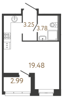 Студия № 513 Корп.: 3 , Секция 1  в ЖК Ultra City 3.0