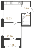 1 ккв № 236 Корп.: 2 , Секция 1  в ЖК Ultra City 3.0