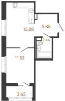 1 ккв № 7 Корп.: 1 , Секция 1  в ЖК Ultra City 3.0