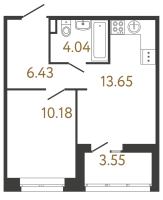 1 ккв № 859 Корп.: 4 , Секция 1  в ЖК Ультра Сити 3.0