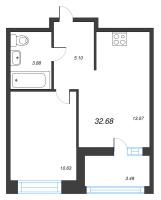 1 ккв № 168 Корп.: 1 , Секция 1  в ЖК Ультра Сити 3.0