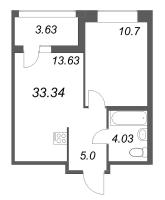 1 ккв № 877 Корп.: 4 , Секция 1  в ЖК Ультра Сити 3.0