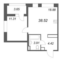 2 ккв (Евро) № 84 Корп.: 1 , Секция 1  в ЖК Ультра Сити 3.0