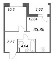1 ккв № 786 Корп.: 4 , Секция 1  в ЖК Ультра Сити 3.0