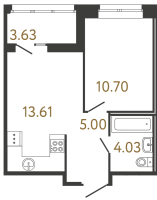 1 ккв № 811 Корп.: 4 , Секция 1  в ЖК Ультра Сити 3.0