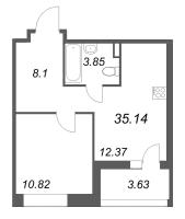 1 ккв № 447 Корп.: 2 , Секция 2  в ЖК Ультра Сити 3.0