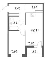 2 ккв (Евро) № 362 Корп.: 2 , Секция 1  в ЖК Ультра Сити 3.0