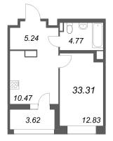 1 ккв № 44 Корп.: 1 , Секция 1  в ЖК Ультра Сити 3.0
