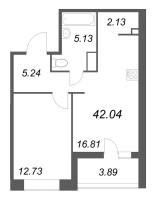 2 ккв (Евро) № 646 Корп.: 3 , Секция 2  в ЖК Ультра Сити 3.0