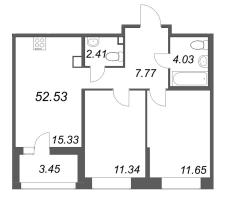3 ккв (Евро) № 827 Корп.: 4 , Секция 1  в ЖК Ультра Сити 3.0