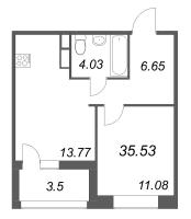 1 ккв № 814 Корп.: 4 , Секция 1  в ЖК Ультра Сити 3.0