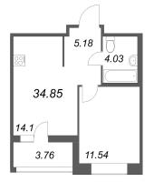 1 ккв № 637 Корп.: 3 , Секция 2  в ЖК Ультра Сити 3.0