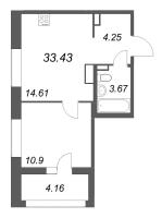1 ккв № 390 Корп.: 2 , Секция 1  в ЖК Ультра Сити 3.0