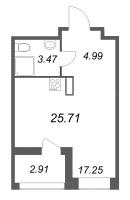 Студия № 114 Корп.: 1 , Секция 1  в ЖК Ультра Сити 3.0