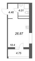 Студия № 436 Корп.: 2 , Секция 2  в ЖК Ультра Сити 3.0