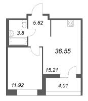 2 ккв (Евро) № 266 Корп.: 2 , Секция 1  в ЖК Ультра Сити 3.0