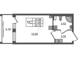 Студия № 318 Корп.: 12 , Секция 10  в ЖК Univer City