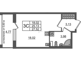 Студия № 401 Корп.: 11 , Секция 11  в ЖК Univer City