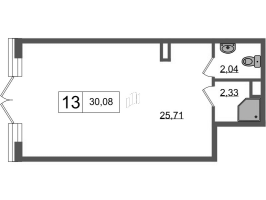 К. пом № НП13 Корп.: 6 , Секция 2  в ЖК Univer City