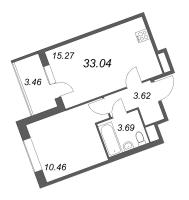 2 ккв (Евро) № 264 Корп.: 8 , Секция 7  в ЖК Univer City