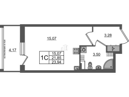 Студия № 311 Корп.: 12 , Секция 9  в ЖК Univer City