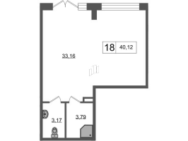 К. пом № НП18 Корп.: 6 , Секция 2  в ЖК Univer City