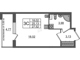 Студия № 485 Корп.: 11 , Секция 13  в ЖК Univer City
