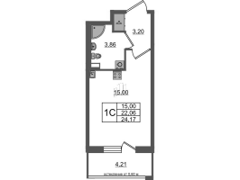 Студия № 253 Корп.: 12 , Секция 8  в ЖК Univer City