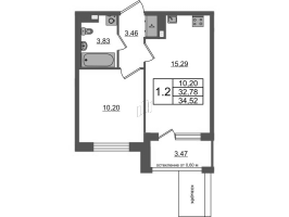 2 ккв (Евро) № 132 Корп.: 11 , Секция 4  в ЖК Univer City