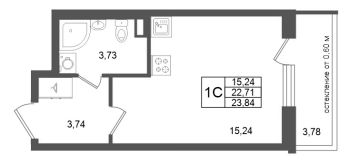 Студия № 179 Корп.: 9 , Секция 6  в ЖК Univer City